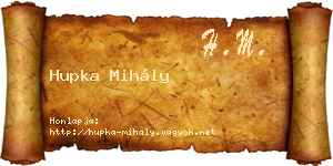 Hupka Mihály névjegykártya